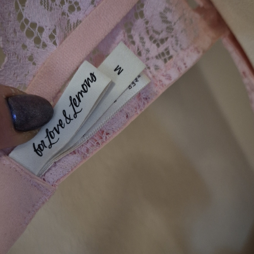 For Love & Lemons Pale Pink Lace Slip - Picture 7 of 11